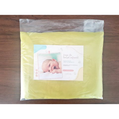 Jogo de Lençol para Berço 100% Algodão 2 Peças Só pra Babys: Verde Pistache