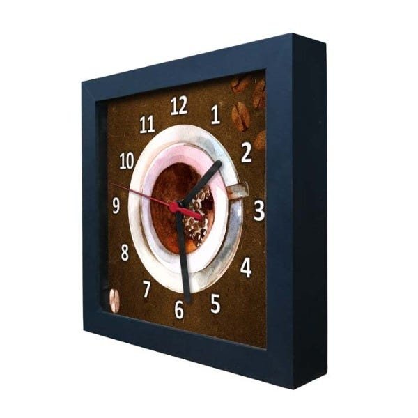 Relógio Decorativo Caixa Alta Tema Café 28x28 - QW32 - 1