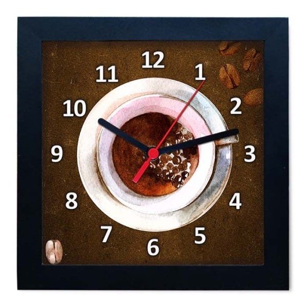 Relógio Decorativo Caixa Alta Tema Café 28x28 - QW32 - 2