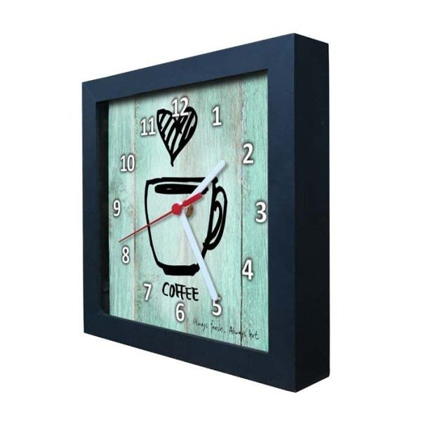 Relógio Decorativo Caixa Alta Tema Café 28x28 - QW25