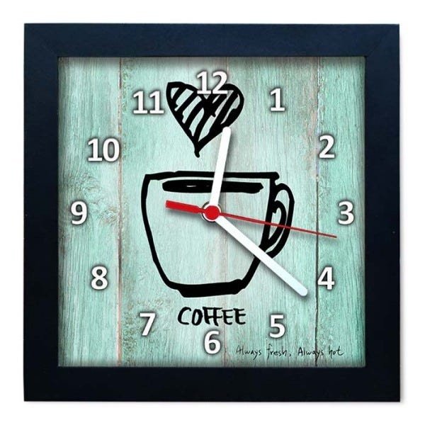 Relógio Decorativo Caixa Alta Tema Café 28x28 - QW25 - 2