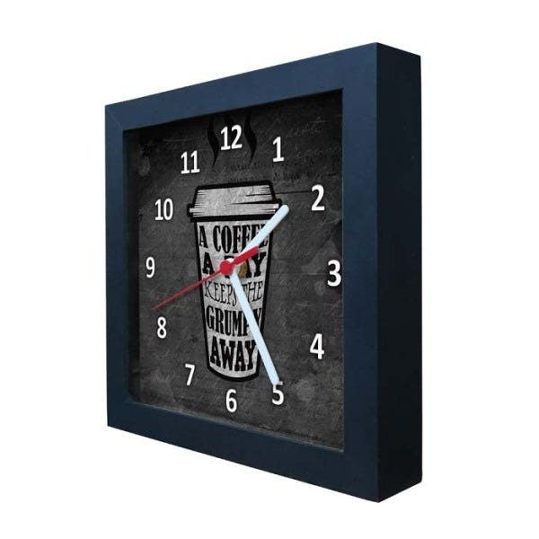 Relógio Decorativo Caixa Alta Tema Café 28x28 - QW23 - 1