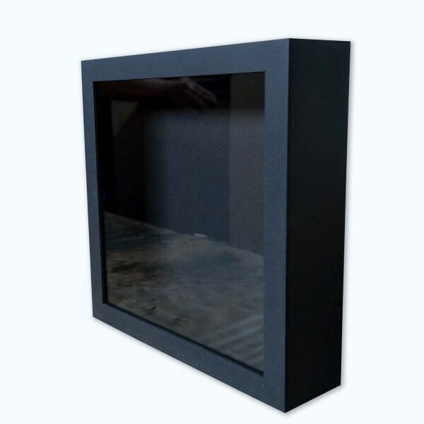 Moldura Caixa Alta 25x25cm com Vidro 5,3cm de Profundidade