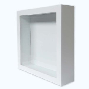 Moldura Caixa Alta 25x25cm Com Vidro 5,3 Cm De Profundidade