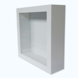 Moldura Caixa Alta 22x22cm Com Vidro 5,3 Cm De Profundidade