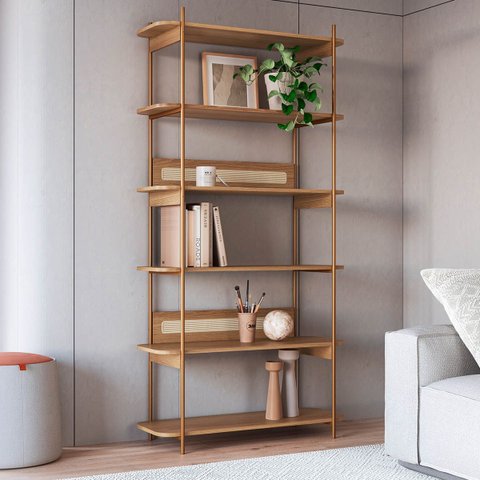 Estante 180 Cm 6 Prateleiras Palhinha Hanover/dourado 28965