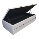 Ver imagem 5 de Bicama Box Baú Solteiro 88x188 com Cama Auxiliar de Molas Ensacadas 3x1 Suede Bege