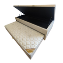 Ver imagem 7 de Bicama Box Baú Solteiro 88x188 com Cama Auxiliar de Molas Ensacadas 3x1 Suede Bege