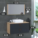 Ver imagem 3 de Conjunto Gabinete de Banheiro Berlim 80 Cm