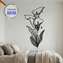 Ver imagem 1 de Adesivo Floral Boho Cinza Estilo Nórdico 75x150 Minimalista Mod.04