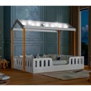 Ver imagem 2 de Cama Infantil Montessoriana Ágatha Casal com Led Branco/mel - Divaloto