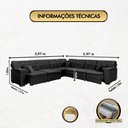 Ver imagem 5 de Sofá Magno 3.97x3.97m de Canto, Retrátil e Reclinável - Preto