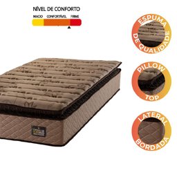 Colchão Solteiro Espuma D33 Pillow Top Van Gogh Marrom Hellen - Suporta até 120kg por Pessoa - 3