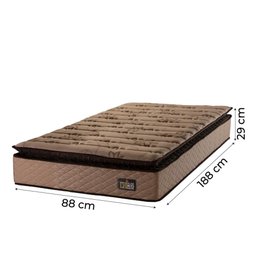 Colchão Solteiro Espuma D33 Pillow Top Van Gogh Marrom Hellen - Suporta até 120kg por Pessoa - 2