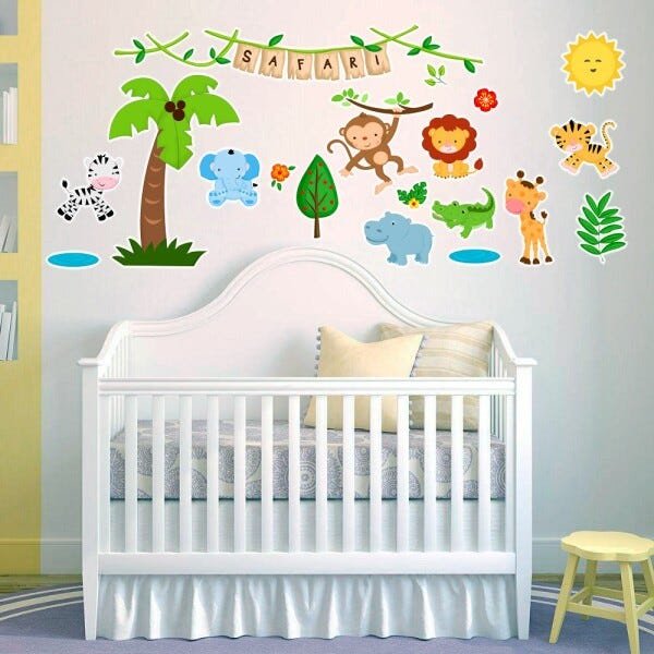 Adesivo Decorativo de Parede Selva Safari grande com 27 adesivos - 3