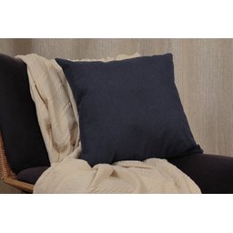 Almofada com Ziper Decorativa Azul Jeans 40x40cm Tecido Grosso - Bene Tu:Azul Jeans, - 2