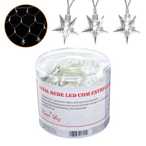 Pisca Pisca Natal Rede com Estrela Led Frio 120 Lâmpadas 127V - Casambiente NATAL206