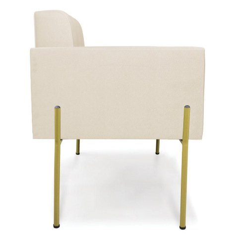 Poltrona Elisa Pé de Ferro Dourado Corino Espuma D-23 Cinza D'Rossi