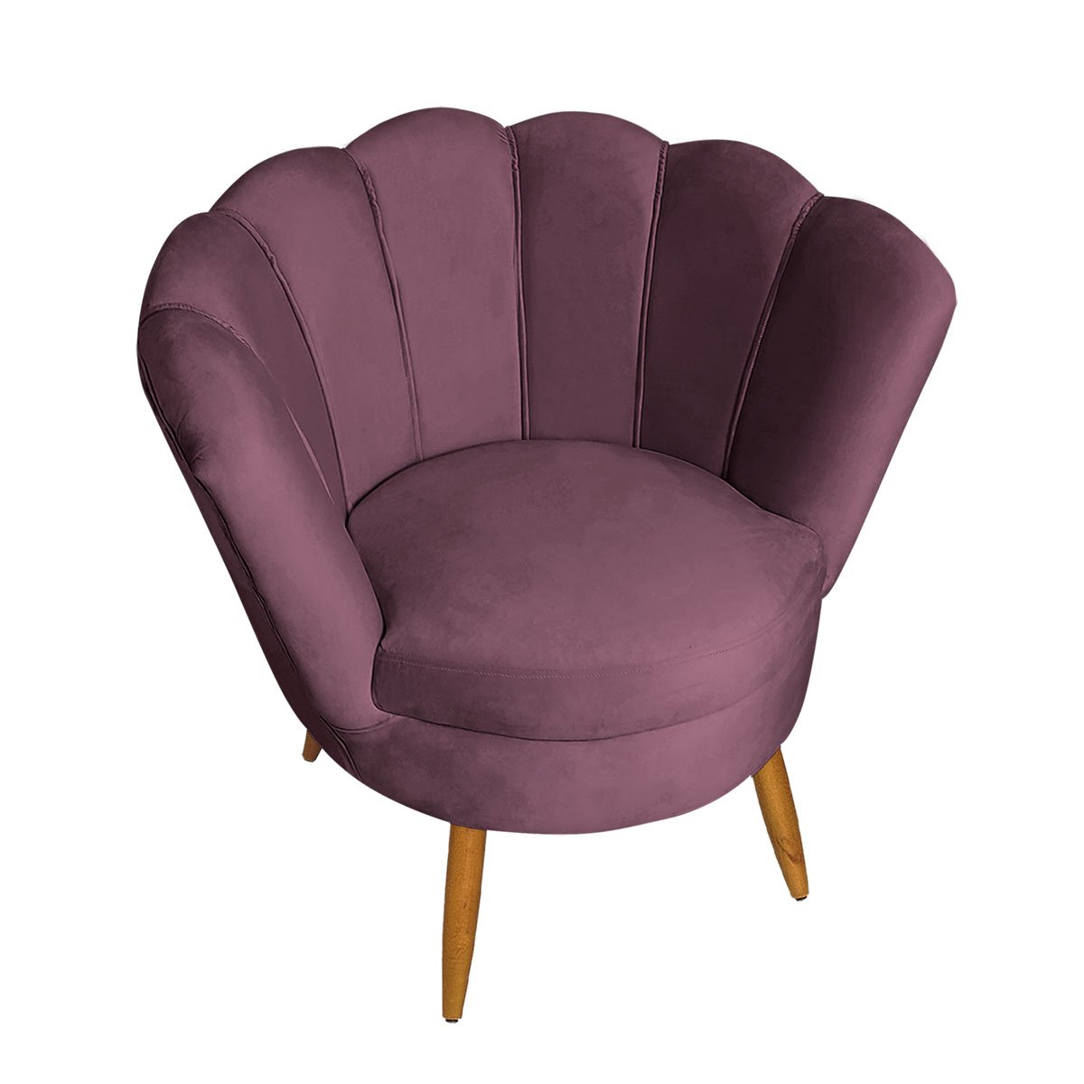 Poltrona Decorativa Pétala de Flor para Sala Roxo Pé Palito - 5