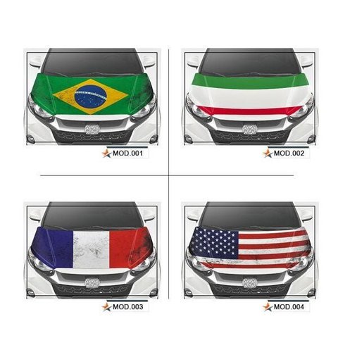 Adesivo Tunning para Envelopamento de Capô Carro - Bandeiras e Marcas