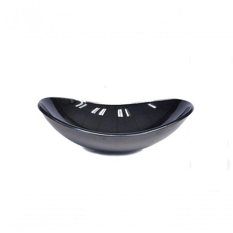 Cuba de Vidro Oval 47cm Preta