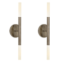 Ver imagem 1 de Kit 2 Arandelas Luminária de Parede Tubo 2 Difusores Bronze