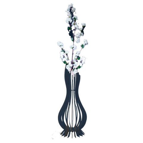 Vaso de Chão Decorativo Grande Ana Maria Mdf:preto/90x28cm