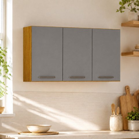 Armário Aéreo de Cozinha 3 Portas Mila Espresso Móveis
