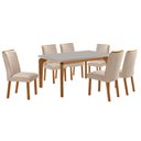 Ver imagem 2 de Conjunto Mesa de Jantar 180cm com 6 Cadeiras Estofadas Multimóveis Crrft-CON046 Madeirado/Off White
