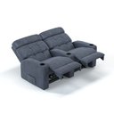 Ver imagem 3 de Sofá 2 Lugares Reclinável Manual em Suede Cor Azul Dennin Linha Cinema
