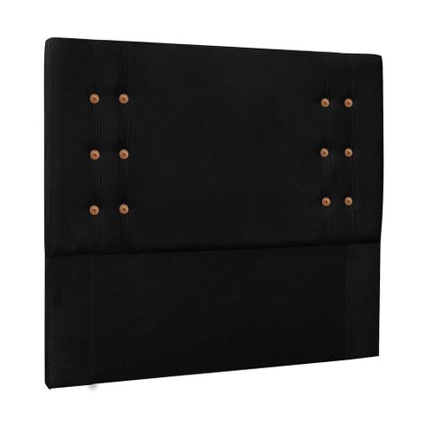 Cabeceira Cama Box Queen Cléo Estofada em Mdf-mdp Suede Preto Loja Sheep