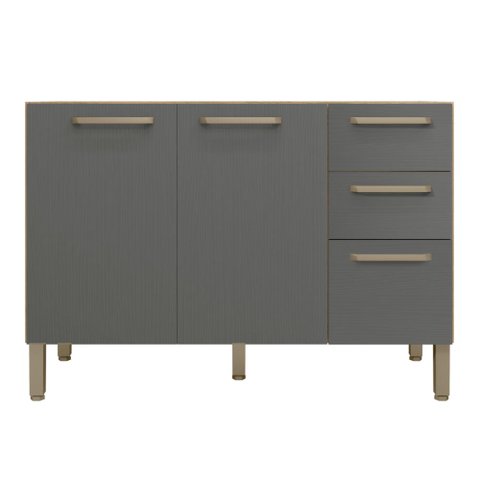 Balcão Cozinha com Tampo e 2 Portas New Freijó Gris
