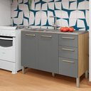 Ver imagem 4 de Balcão Cozinha com Tampo e 2 Portas New Freijó Gris