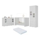 Ver imagem 1 de Conjunto de Quarto Serena 4 Portas 6 Gavetas MDP-MDF 62cm Branco