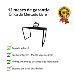Mesa Cabe em Qualquer Lugar Preta 90 Cm Compacta Apartamento - 4