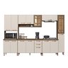 Cozinha Modulada Completa Fidelitá Berlim 6 Peças 305cm 15 Portas 2 Gavetas com Tampo - 3