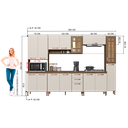 Ver imagem 4 de Cozinha Modulada Completa Fidelitá Berlim 6 Peças 305cm 15 Portas 2 Gavetas com Tampo