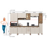 Cozinha Modulada Completa Fidelitá Berlim 6 Peças 305cm 15 Portas 2 Gavetas com Tampo - 4