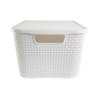 Caixa Organizadora Rattan Cesto com Tampa 15 Litros Branco - 2