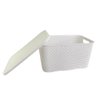 Caixa Organizadora Rattan Cesto com Tampa 15 Litros Branco - 3