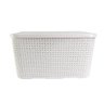 Caixa Organizadora Rattan Cesto com Tampa 15 Litros Branco - 6