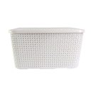 Ver imagem 6 de Caixa Organizadora Rattan Cesto com Tampa 15 Litros Branco