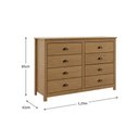 Ver imagem 4 de Cômoda Quarto Madeira Maciça 125cm 8 Gavetas Paladion F07- D'Rossi
