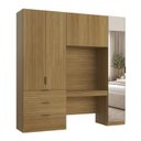 Ver imagem 2 de Guarda Roupa Modular 5 Portas com Mesa e Espelho Altezza Clean Freijó