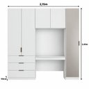 Ver imagem 3 de Guarda Roupa Modular 5 Portas com Mesa e Espelho Altezza Clean Freijó