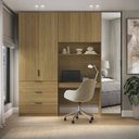 Ver imagem 1 de Guarda Roupa Modular 5 Portas com Mesa e Espelho Altezza Clean Freijó