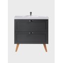 Ver imagem 6 de Gabinete para Banheiro com Cuba e Armario 80cm Retro Mdf Grafite Milano - On Móveis