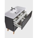 Ver mais imagens de Gabinete para Banheiro com Cuba e Armario 80cm Retro Mdf Grafite Milano - On Móveis