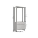 Ver imagem 3 de Closet com 1 Cabideiro e 3 Gavetas Yes Nova Mobile Branco