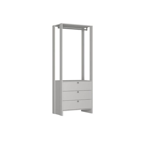 Closet com 1 Cabideiro e 3 Gavetas Yes Nova Mobile Branco